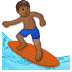 🏄🏾‍♂️ man surfing: medium-dark skin tone display on Samsung